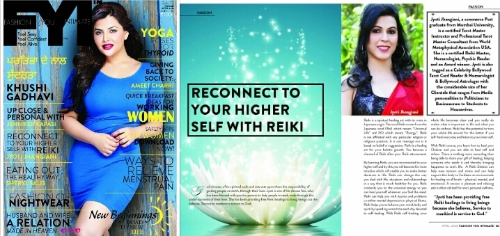 Reiki Master Jyoti Jhangiani Featured in FASHION YOU INTIMATE Magazine