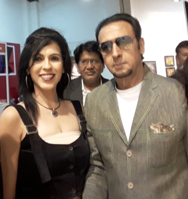 With dashing Gulshan Grover at painting Exhibition