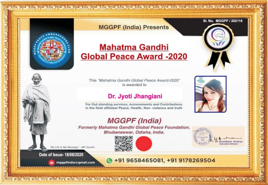 12-Mahatama Gandhi Global Peace Award 2020